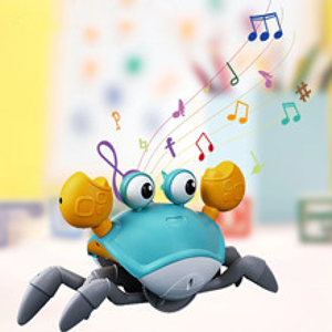 خرچنگ موزیکال شارژی سنسوردار آبی electric induction cute crab blue -اسباب بازی